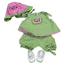 Watermelon Green &amp; Pink Bitty Baby American GIrl 15&quot; Doll Outfit - $28.80