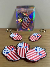3D Printed Bearded Skull American Flag Keychain: Patriotic USA Key Ring - $4.99