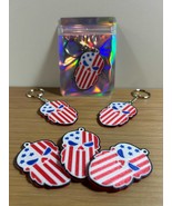 3D Printed Bearded Skull American Flag Keychain: Patriotic USA Key Ring - €4,27 EUR