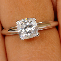 1.00 Ct Cushion Cut Diamond Women&#39;s Engagement Wedding Ring 14K White Go... - $1,101.01 MXN