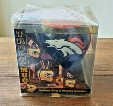 Vintage 1997 Denver Broncos Trophy Mug Helmet Mug with Display Coaster (NOS) - £15.65 GBP