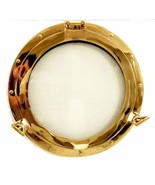 Antique Brass Porthole Gold Finish Port Mirror Wall Hanging Ship Porthol... - £77.18 GBP