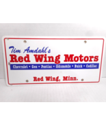 Tim Amdahl&#39;s Red Wing Motors Red Wing, Minn. Plastic Dealer License Plate - £11.16 GBP