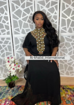 New Maxi Royal Gown Black Long Georgete Moroccan Women Kaftan Dubai Dres... - $69.00