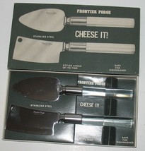 Vtg NIB Frontier Forge Cheese It! Knife Set Stainless Steel with Lucite ... - £15.03 GBP