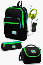 Kids Black USB 3 Pcs School Bag Set SET0123817 - £234.08 GBP