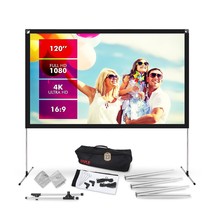 Pyle Projector Screen with Stand - 120&quot; 16:9 HD 4K Portable Lightweight ... - $93.99