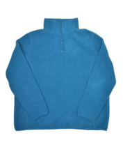 LL Bean Sweatshirt Womens XL Blue Snap T Fleece Pullover Recycled Polartec - £12.27 GBP