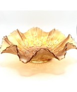 Vintage Northwood Carnival Glass Marigold GOOD LUCK Bowl - $470.60 CAD
