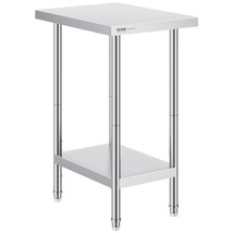 VEVOR Stainless Steel Prep Table, 24 x 18 x 34 Inch, Heavy Duty Metal Wo... - $101.96