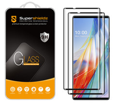 2X Full Cover Tempered Glass Screen Protector For Lg Wing (Black) - £18.84 GBP