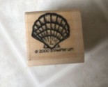 Fan SEA SHELL Beach Ocean  Stampin&#39; Up 2000 Wood RUBBER STAMP - $8.77