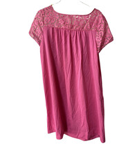 Vintage Vanity Fair Chiffon Nightgown Pink Lace Size 34 Tricot Nylon - £12.34 GBP