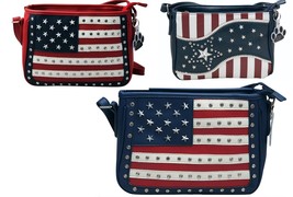 American Flag Purse USA Handbag Concealed Carry Crossbody Patriotic Western Bag - £33.49 GBP