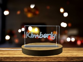 LED Base included | Kimberly - Names Art 3D Engraved Crystal - $484.45 MXN+