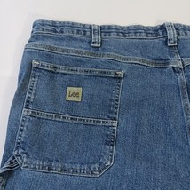 Lee Men's Size 50×32 Fits (48×30)  Blue Straight Leg Loose Fit Cargo Denim Jeans image 6