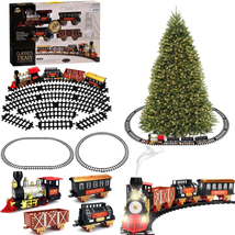 Large Classic Holiday Christmas Tree Train Set with Sounds Lights Smoke for Aro - £128.83 GBP
