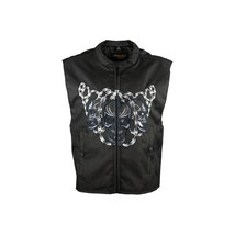 Men&#39;s Textile Vest with Reflective Skull - £58.41 GBP