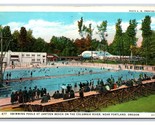 Nuoto Piscine Jantzen Spiaggia Portland O Oregon Unp Wb Cartolina N19 - $25.55