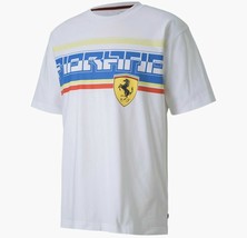 NWT $55 Puma men&#39;s large Scuderia Ferrari Street T-Shirt White 596139 05 - $23.74