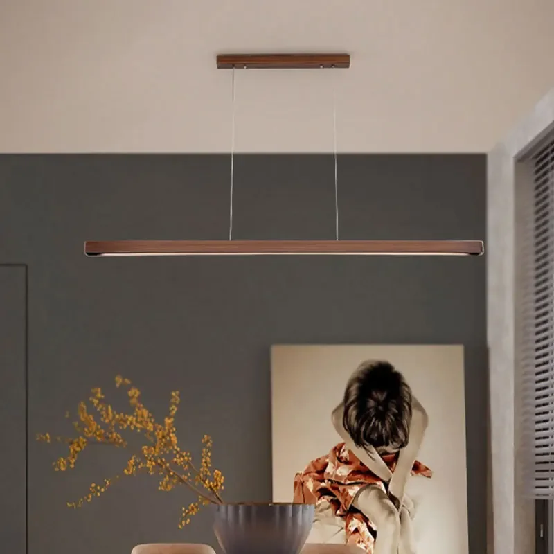 Modern Solid Wooden Pendant Lamp Remote Control Dimming for Dining Room ... - $257.63+
