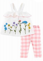Mudpie - Girls Flower Embroidered Tunic &amp; Capri Set - £26.07 GBP