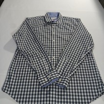 Merona The Ultimate Shirt Men's Black/White Check Long Sleeve Button-Up Size L image 13