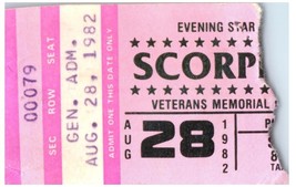 Vintage Scorpions Concert Ticket Stub August 28 1982 Phoenix Arizona - £18.59 GBP