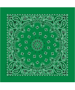 Carolina PBATSC-000524 Hav-A-Hank Kelly Green Paisley Bandana, 22&quot;x22&quot; - $248.81 MXN