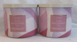 White Barn Bath &amp; Body Works 3-wick Scented Candle Lot Of 2 Iced Dragonfruit Tea - £50.73 GBP