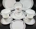 16 Pc Corelle Optic Plates Bowls Mugs Saucer Lot Vintage Corning Black W... - $76.10