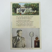 Linen Postcard Will Rogers Birthplace Home Oklahoma T.W. Hurst Poem Vintage 1945 - £4.67 GBP