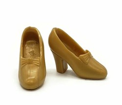 Barbie Gold Bow Heels Pumps Shoes Doll Clothing Accessories Toy Mattel I... - £7.62 GBP