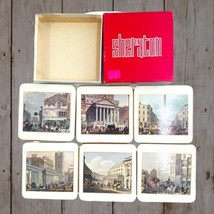 Vintage Sharaton LONDON 19TH Century Historic Architecture 6 Coaster Set  - £16.40 GBP