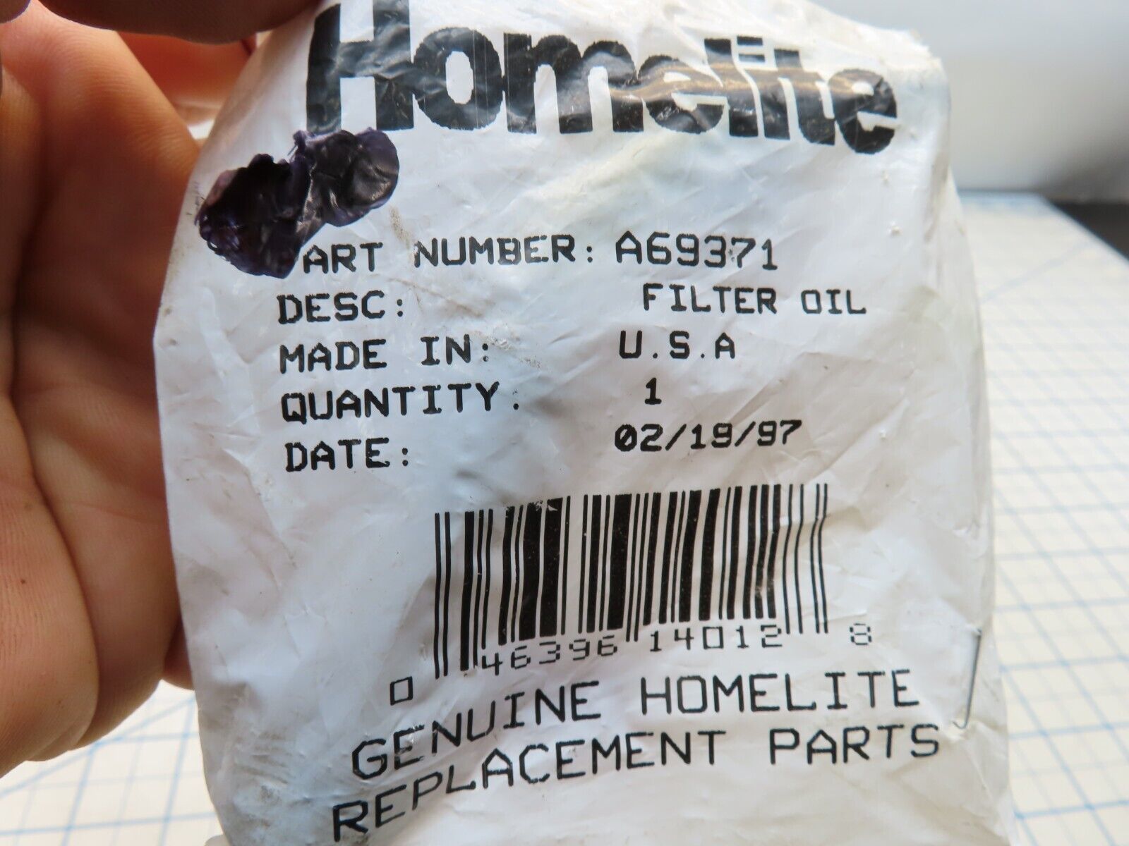 Homelite A69371 Oil Filter Factory Sealed Item image 2