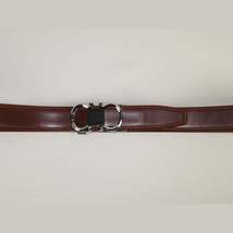 Mens VALENTINI Leather Belt Automatic Adjustable Removable Buckle V506S Cognac image 5