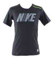Nike Boys Pro Combat Fitted T Shirt, Small, Black - $40.32