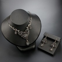 Sunspicems vintage Boho Women Bridal Wedding Jewelry Sets Bangle Earring Necklac - £18.77 GBP