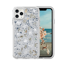 for iPhone 11 Pro 5.8&quot; Real Sea Shell Silver Foil Confetti Case Cover Silver - £4.68 GBP