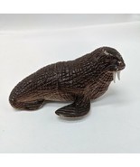 Animal Figure 1991 Walrus Educational Toy Brown White 5&quot; Long Sea Life - $169.16 MXN