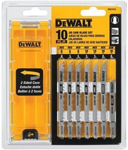 NEW DEWALT DW3741C 10-Piece T-Shank Jigsaw Blade Set HIGH CARBON STEEL 6... - £34.36 GBP