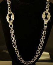 Vintage Sterling Signed 925 Rare Designer Multi Strand Statement Chain Necklace - £138.48 GBP