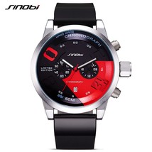 Chronograph mens sports wrist watches rubber watchband luxury brand males geneva quartz thumb200