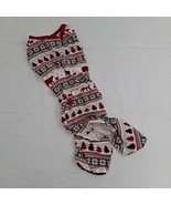 Dog Pajamas Pj&#39;s Winter Polar Bear Snowflake Tree Pattern Red Black Whit... - £10.95 GBP