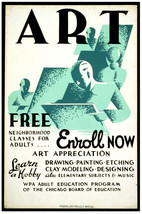 Art Free.Enroll now POSTER.Home wall.Vintage style School Deco Bar.329i - £14.24 GBP+