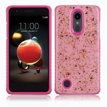 for LG Aristo 2/3 Scattered Frozen Gold Glitter Case PINK - £4.68 GBP