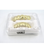 TopGrillz 18K Gold Plated Top &amp; Bottom Mouth Teeth Hip Hop Grillz 6 Fang... - £10.22 GBP