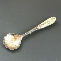 Vintage Small Sterling Silver Marked Scalloped Spoon w Washington DC Etched on - £16.13 GBP