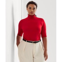 LAUREN Ralph Lauren Plus-Size Stretch Jersey Turtleneck (Martin Red) Wom... - $19.00