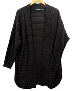 Ralph Lauren Cable Knit Black Long Cardigan Duster Cotton Blend Size Large - $517.89 MXN